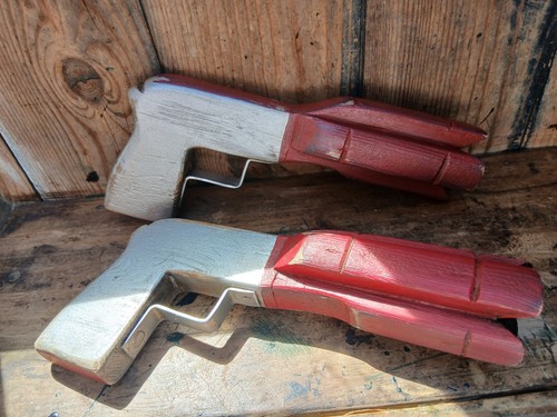 Pair old wooden - of,