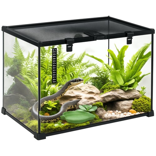 Pawhut glass reptile terrarium - glass,