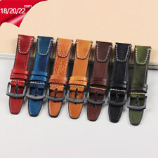 High Quality Cowhide Genuine Leather Watch Band Straps Mens 18/20/22mm Handmade