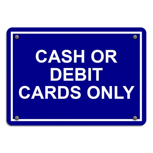 Horizontal metal sign cash - horizontal, or