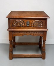 OLD CHARM SOLID OAK LAMP TABLE