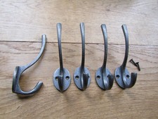 Cast iron Rustic coat hooks SIMPLE VICTORIAN SLIM vintage old English retro pegs