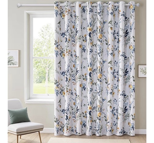 Floral yellow blue - yellow/blue, blackout
