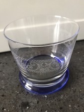 Wedgwood Sarah's Garden Tumbler Rocks Glass Blue Base 1977 wide large Wedgewood