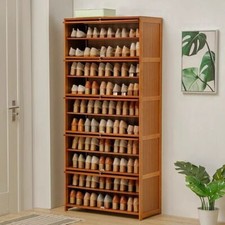 10-Tier Bamboo Shoe Rack