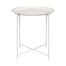 Matt White Round Steel Tray