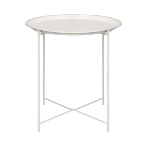 Matt white round steel - round,