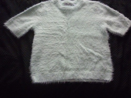 Pale green fluffy jumper - green, small