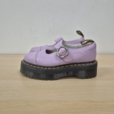 Dr Martens Addina Mary Jane Purple Lilac Floral Quad Platform Black Shoes Uk 4