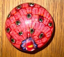 Vintage Murano Studio Art Glass 'Peacock' Millefiori Paperweight