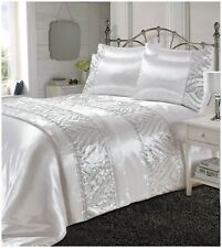 White Crystal Shimmer Diamante Sequins Sparkle Duvet Quilt Bedding Pillow Cover