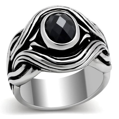 Mens pinky ring - onyx, oval