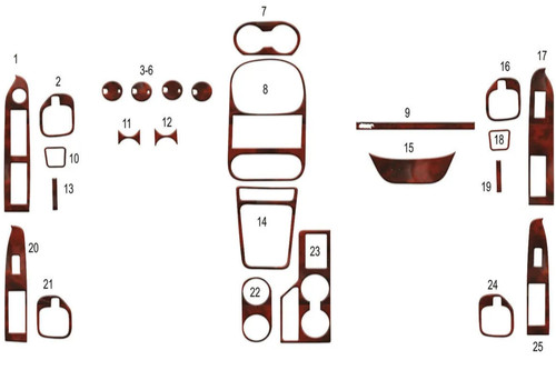 Wood look dash trim kit - kit, for