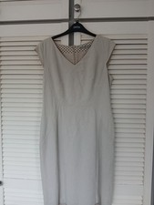 Beautiful Lined Linen Look Marks And Spencer Dress In Oatmeal ..Size 12