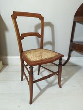 Cane Seated Antique Chair Turned Double Stretchers Stamped FREE POSTAGE 
