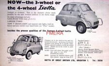 ISETTA 'Bubblecar' 3 & 4-Wheeler Motor Cars ADVERT : Original 1958 Print AD