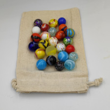 Round Glass Marbles in Cotton