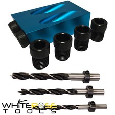 Silverline Pocket Hole Dowel Jig Drill Bit Set 6 8 10mm Dowelling Wood Joinery