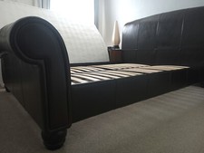 Treviso Luxury Leather Sleigh King-size Bed Frame