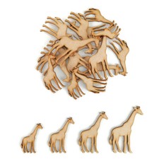Giraffe MDF Craft Shapes Wooden Blank Zoo Animal Decoration Embellishments Wild
