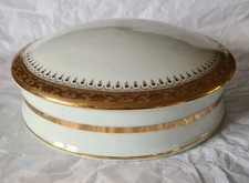 Limoges France Pocelaine du Lys Royal Lidded Pot Jewellery Trinkets Bon Bon