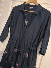 Cath Kidston Navy Floral Midi Shirt Dress - Size 14