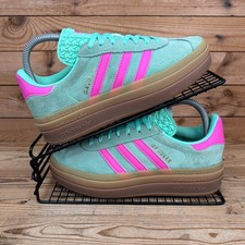 Adidas Trainers Womens Size UK 5 Gazelle Bold Mint Pink Platform Originals Shoes