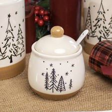 Christmas Tree Sugar Pot With