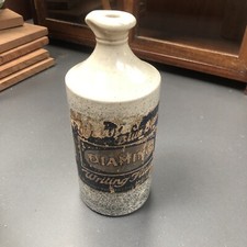 Antique Diamine Stoneware Master Ink Bottle Spout Original Label