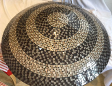 Large Fibre Glass & Mosaic Tiled Weather Cover - Lamp Shade 111cm Diameter x24cm