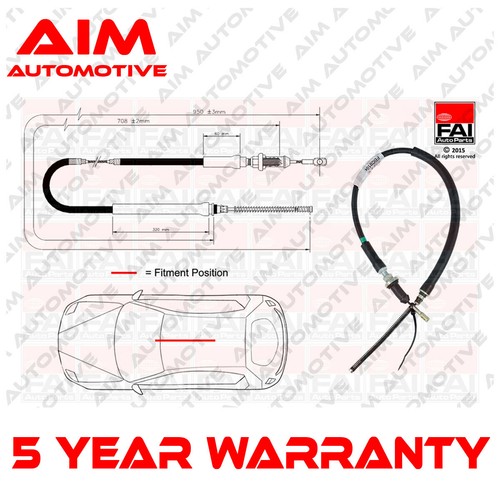 Hand brake cable - cable, rear