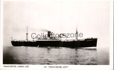 Manchester liners Ship SS Manchester City Real Photo postcard unposted