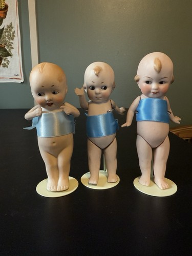 Three antique bisque jointed - antique,