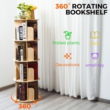 360° Rotating Bookshelf Wood