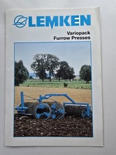 LEMKEN VARIOPACK FURROW PRESSES SALES BROCHURE