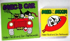 2 MEG AND MOG THE WITCH AND HER CAT BOOKS -MEG ON THE MOON, MEG'S CAR