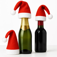 4 Mini Santa Hats Bottle
