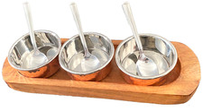 Copper Chutney Tray 3 Pot