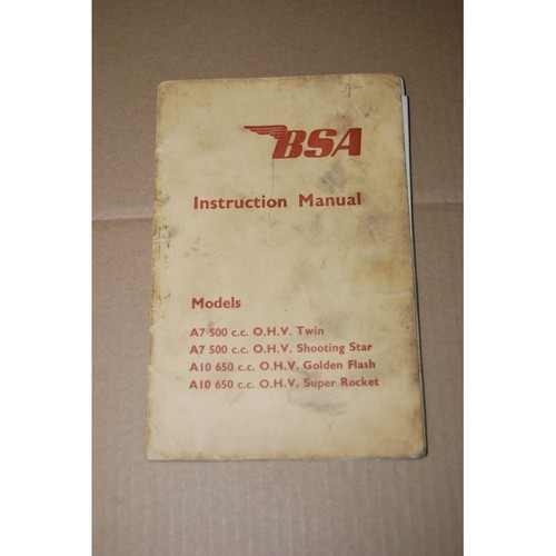 Bsa instruction manual 500 - a7,