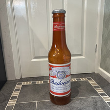 Giant Budweiser Money Bottle Coins Saving Piggy Bank Plastic Bottle Pot 2ft Tall