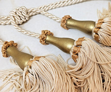 Vtg Silk Tassel Tiebacks Pair