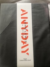 John Lewis100% Cotton Single Fitted sheet In Steel Grey 90 X 190 X 30cm BN