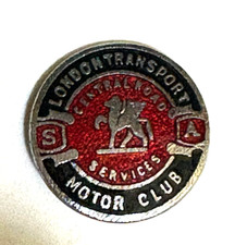 VINTAGE LONDON TRANSPORT CENTRAL ROAD SERVICES S A MOTOR CLUB BADGE CAXTON KEW