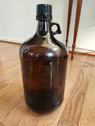 Amber brown glass - gallon, (4