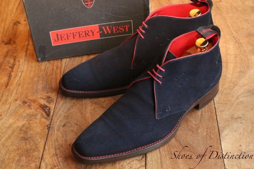 Jeffery west blue suede chukka - blue,