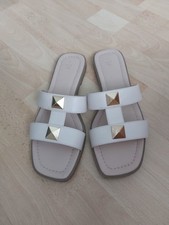 Sainsbury  Tu Sandals Slip On Size 6 Pinky/beige  With Gold Studds