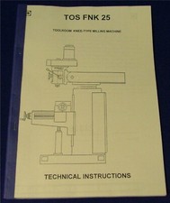 TOS Finessa FNK 25 Turret Milling Machine Manual