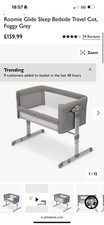 NEW Joie Roomie™ Glide Bedside Crib- Grey - Same Day Shipping ✅