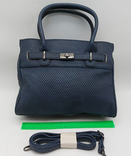 Pavers Navy Faux Leather Tote