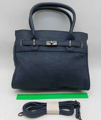 Pavers navy faux leather - faux, tote